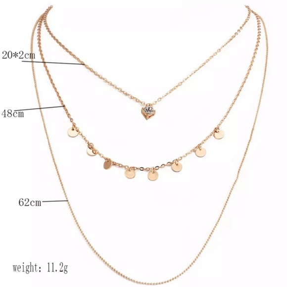 {BRAIDEN} dainty round coin layered necklace - Picture 4 of 5